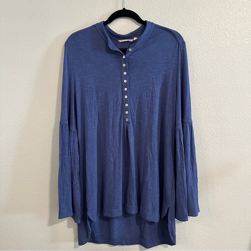 Soft Surroundings Half Buttons V-Neck Tunic